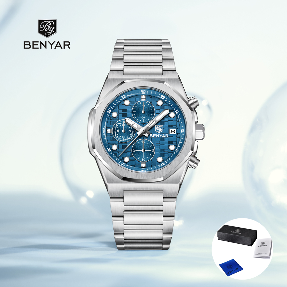 Luxury Watch Quality - 2025, neue BENYAR Herrenuhren, Top-Luxus-Quarz-Armbanduhren, Chronographenuhr