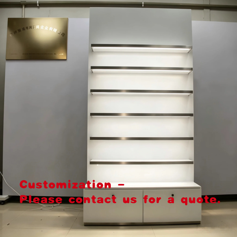 Luxury Watch Store - Maßgefertigte LED-Edelstahl-Holz-Vitrine für Luxus-Einzelhandelsgeschäfte, Beauty-, Uhren-