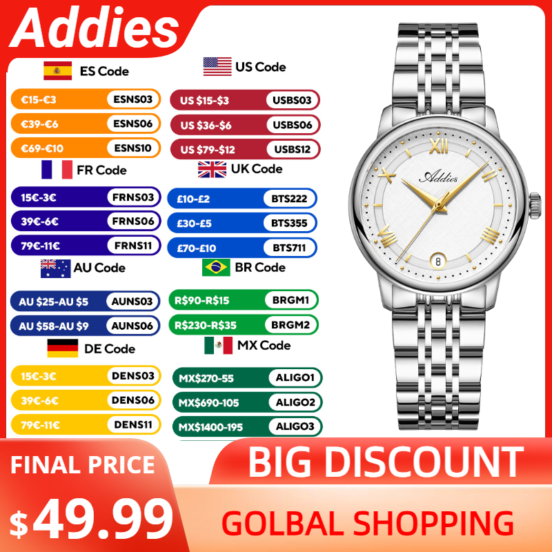 Luxury Watch & Jewellery Recensioni - Addies neue Luxus-Damenuhren, 31 mm, Saphirglas,