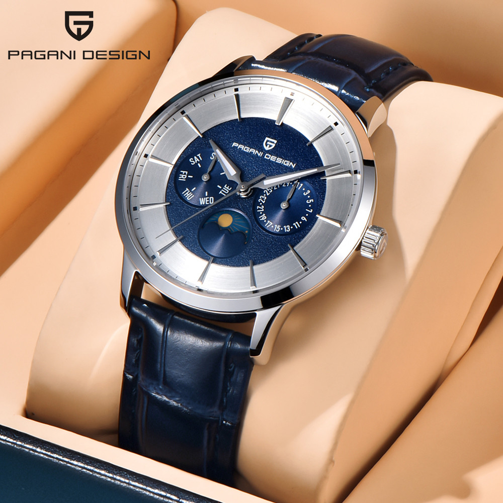 Luxury Watch Tier - Paganidesign Luxus Quarz Edelstahl-Uhr mit Multifunktionaler